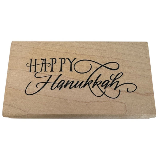 DeNami Rubber Stamp Happy Hanukkah Decorative Letters Card Making Sentiment Word