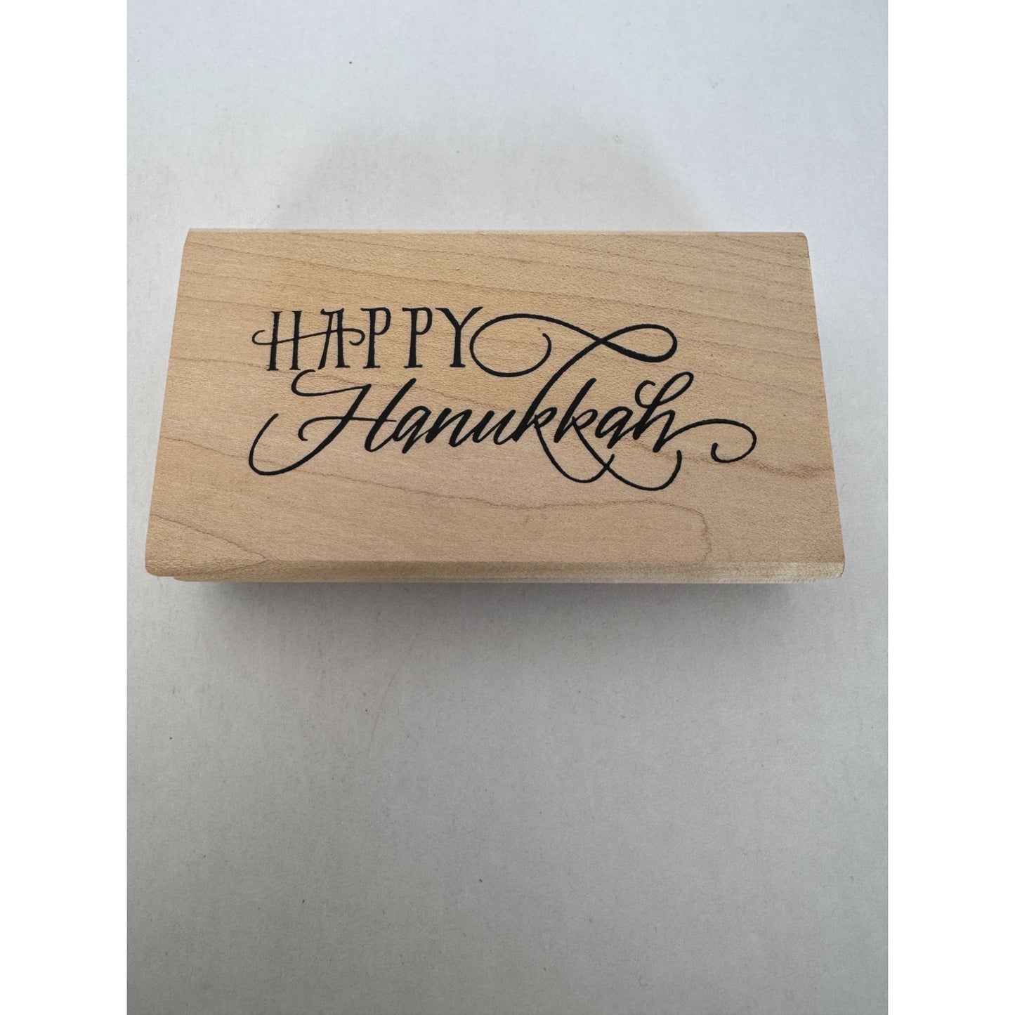 DeNami Rubber Stamp Happy Hanukkah Decorative Letters Card Making Sentiment Word