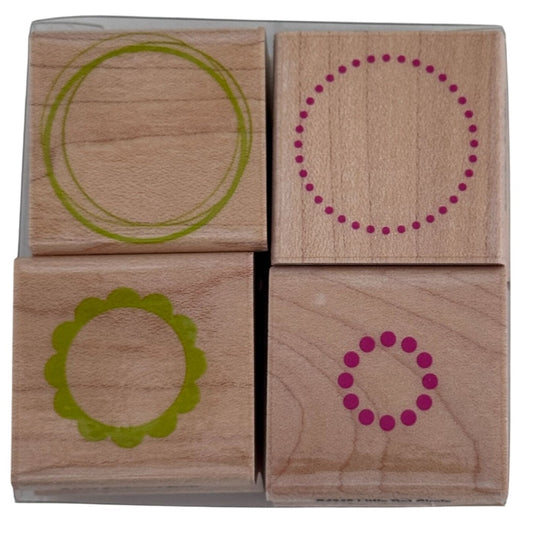 Hero Arts Rubber Stamp Layering Circles Set Tiny Dot Scalloped Circle Cardmaking Craft Shapes