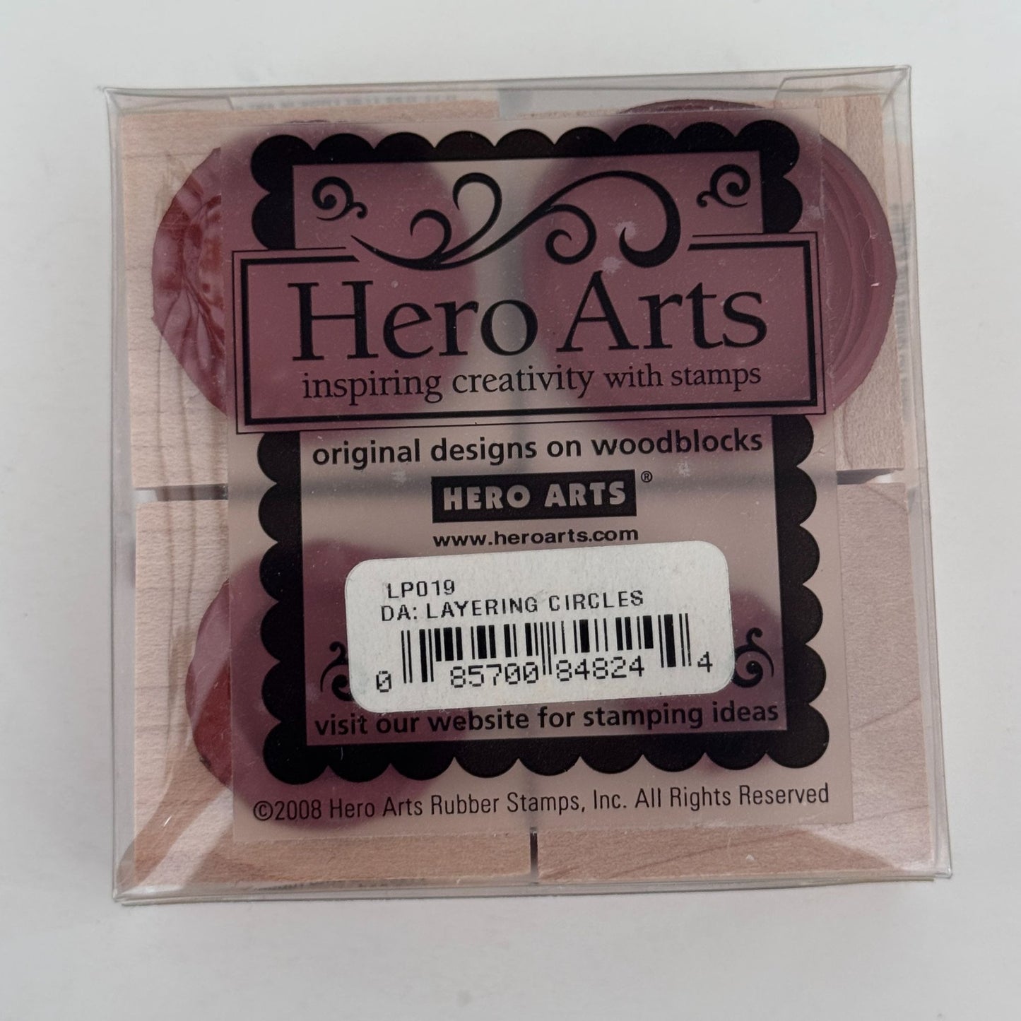 Hero Arts Rubber Stamp Layering Circles Set Tiny Dot Scalloped Circle Cardmaking Craft Shapes
