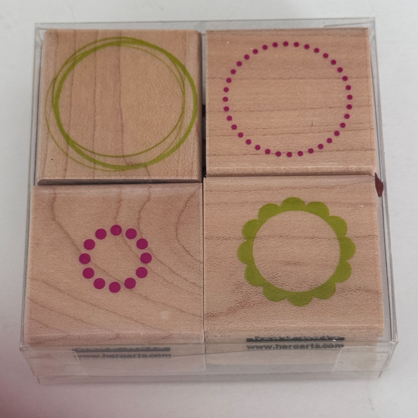 Hero Arts Rubber Stamp Layering Circles Set Tiny Dot Scalloped Circle Cardmaking Craft Shapes