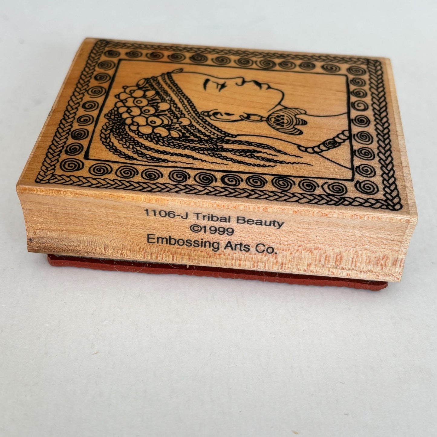 Embossing Arts Rubber Stamp Tribal Beauty African Portrait Woman Lady Art Wood