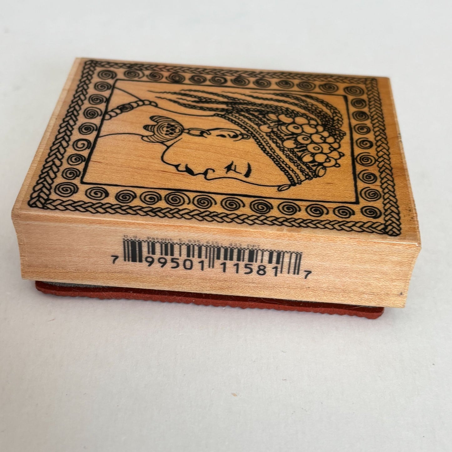 Embossing Arts Rubber Stamp Tribal Beauty African Portrait Woman Lady Art Wood