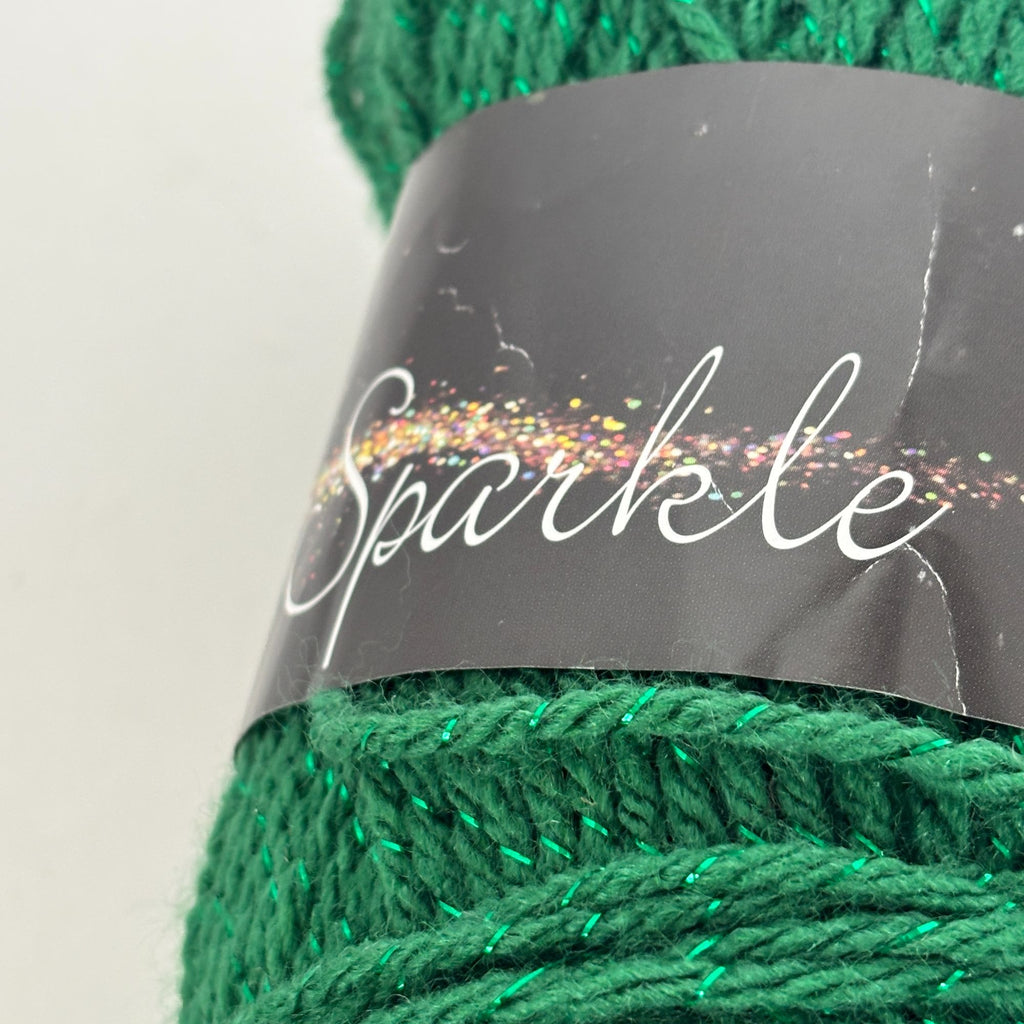 Mary Maxim Starlette Emerald Sparkle Yarn Skein Green Metallic Worsted Knitting