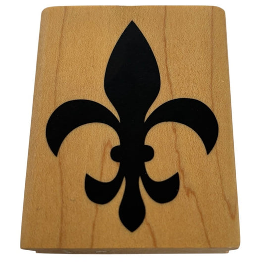 Inkadinkado Wood Mounted Rubber Stamp Fleur De Lis Decorative Motif Background