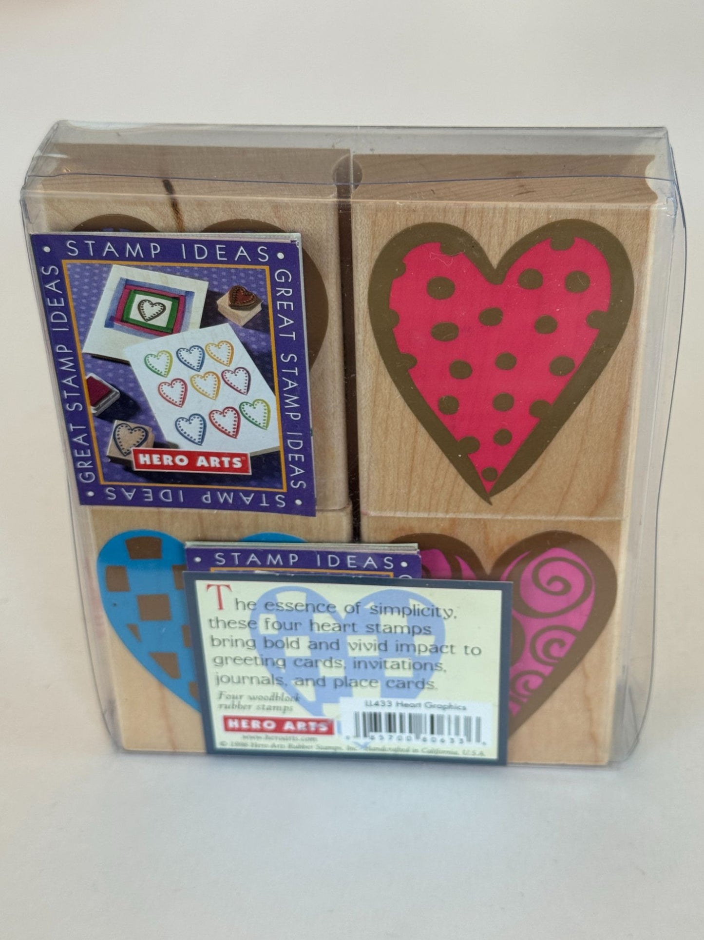 Hero Arts Rubber Stamps Heart Graphics Spiral Dot Plaid Checkerboard Card Making
