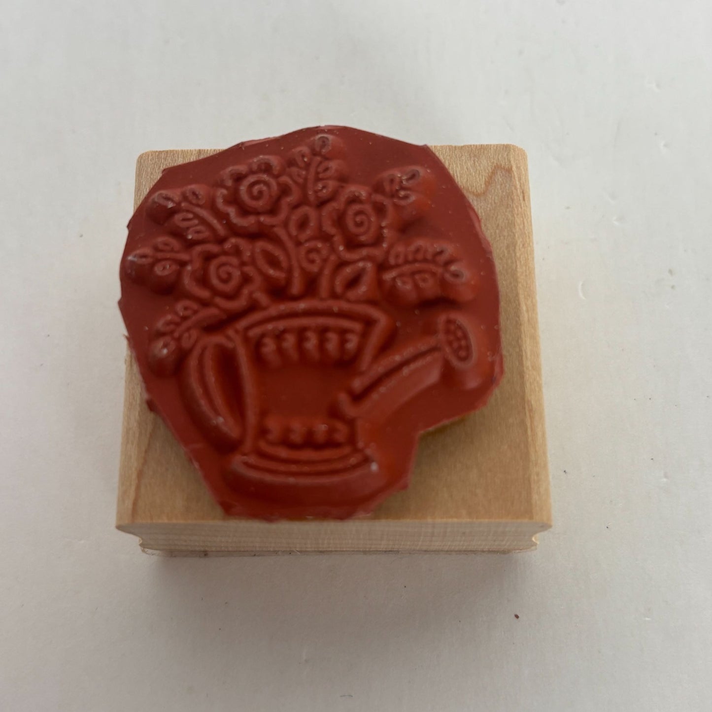 Stampin Up Wood Rubber Stamp Watering Can Flowers Spring Garden Card Making Art