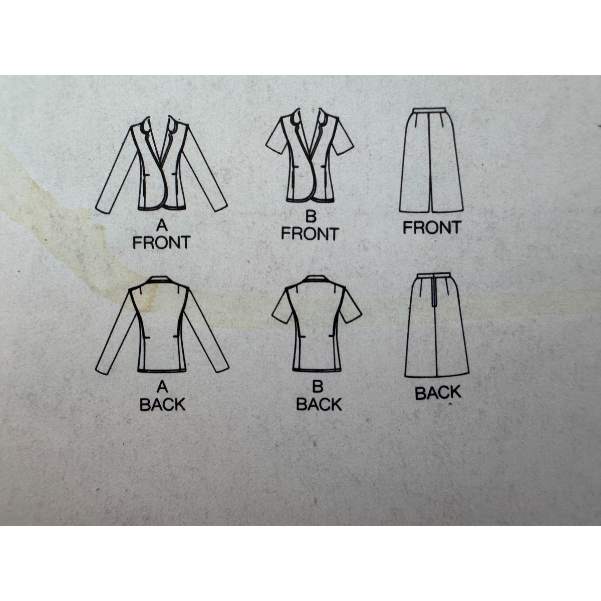 Butterick Sewing Pattern 3037 Jacket Blazer Skirt Outfit Work Size 12 1980s UC