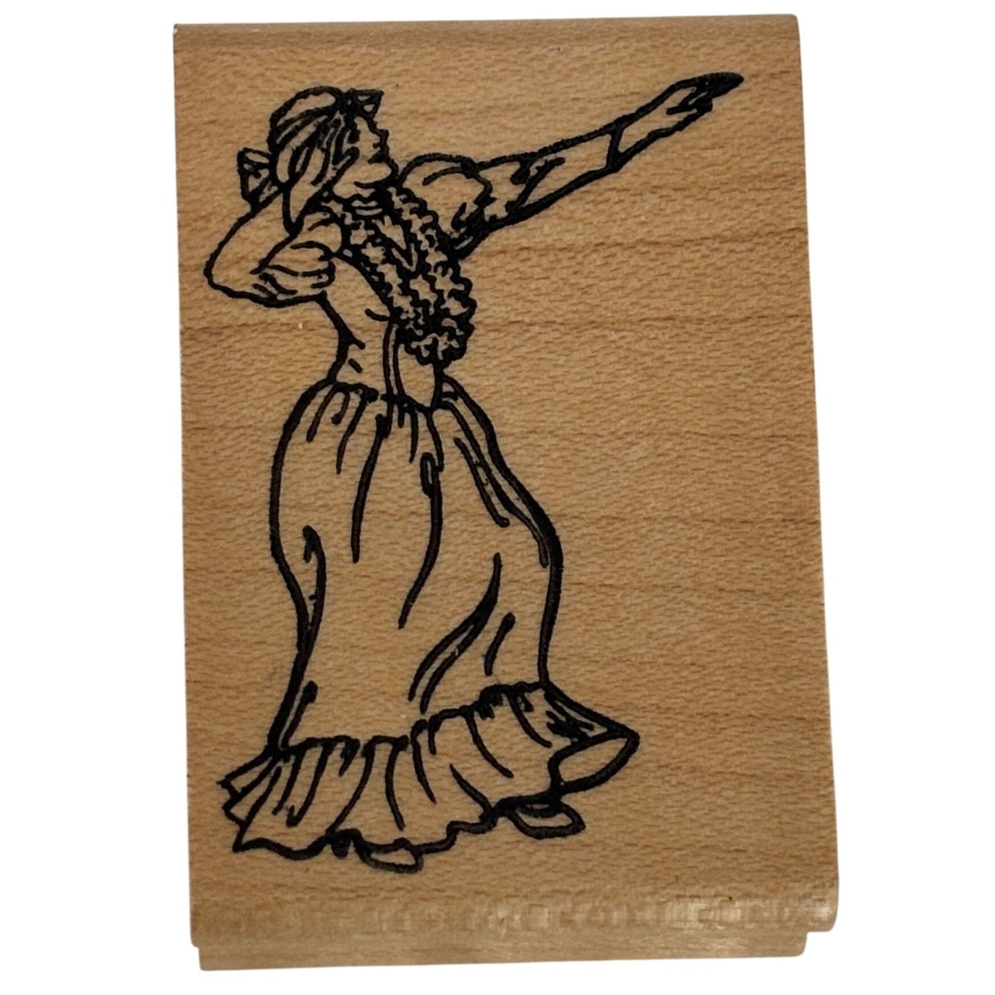 Stampettes Rubber Stamp Hawaiian Hula Dancer Dancing Hawaii Vacation Cardmaking Travel Wood Mounted