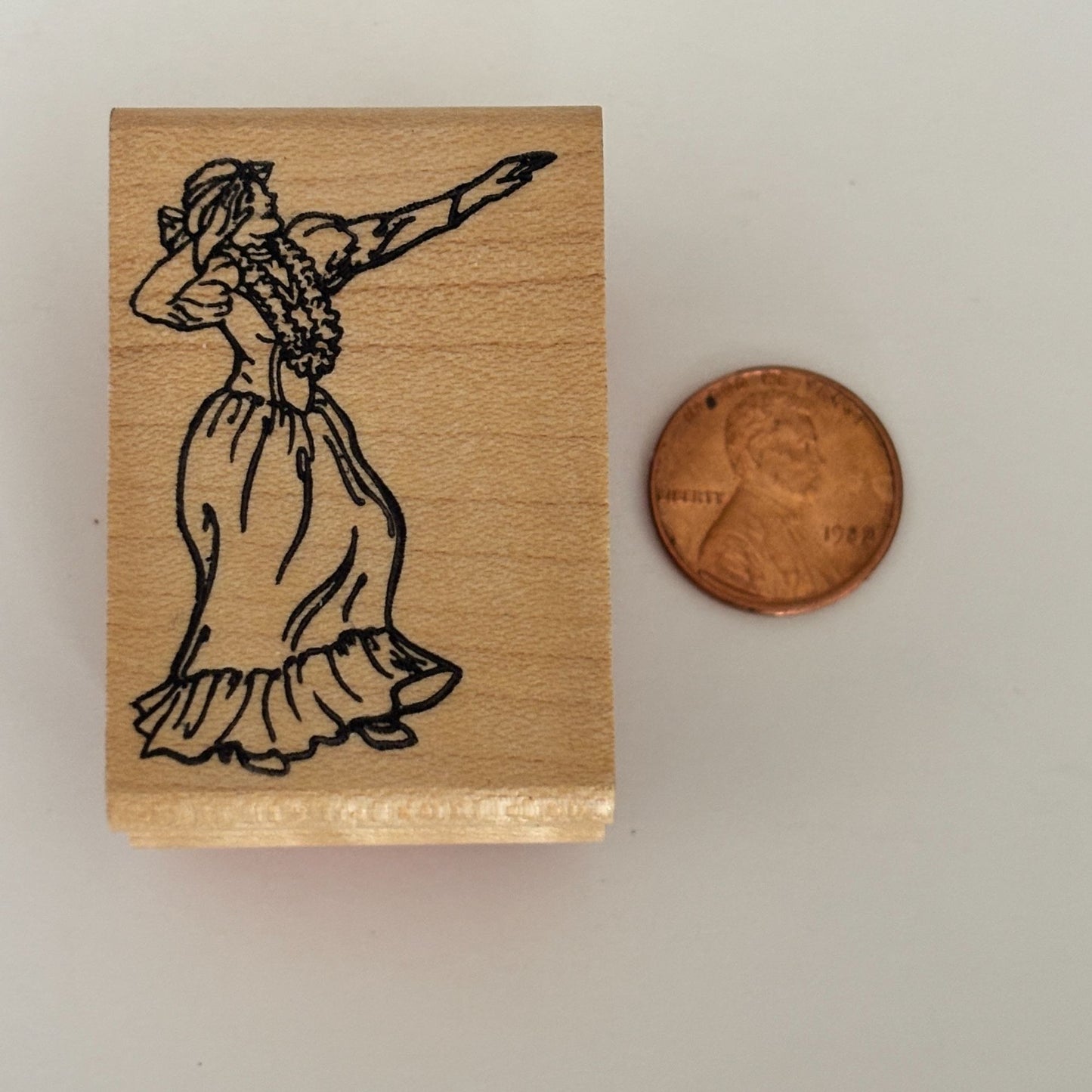 Stampettes Rubber Stamp Hawaiian Hula Dancer Dancing Hawaii Vacation Cardmaking Travel Wood Mounted