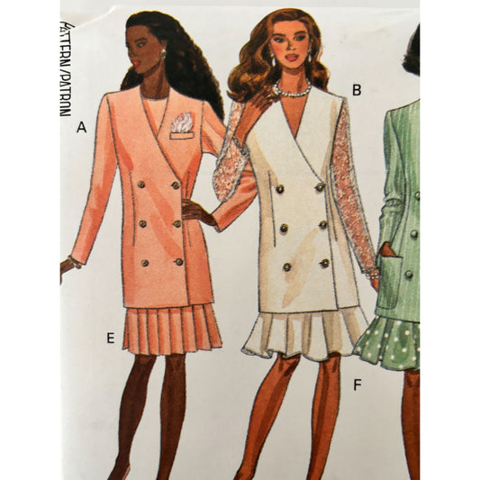Butterick Sewing Pattern 6472 Minimalist Dress Suit Blazer Capsule 90s 18-22 Uncut