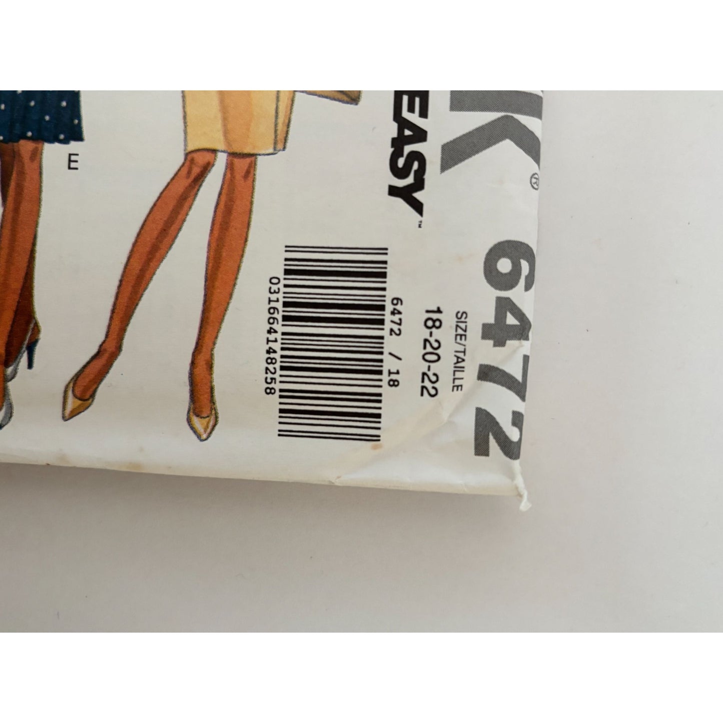 Butterick Sewing Pattern 6472 Minimalist Dress Suit Blazer Capsule 90s 18-22 Uncut