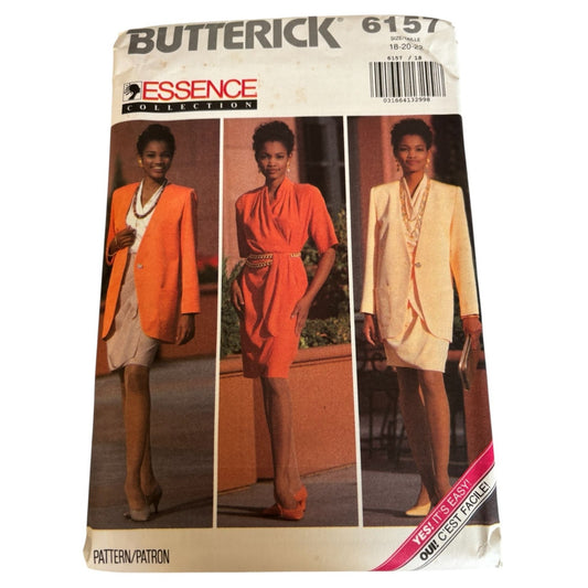 Butterick Sewing Pattern 6157 Essence Collection Jacket Top Skirt Easy 18 20 22