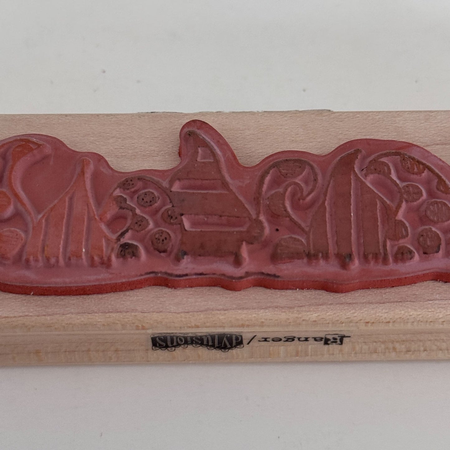 Ranger Dylusions Rubber Stamp Funky Border Abstract Pattern Trim Scrapbook Retro Y2K Craft