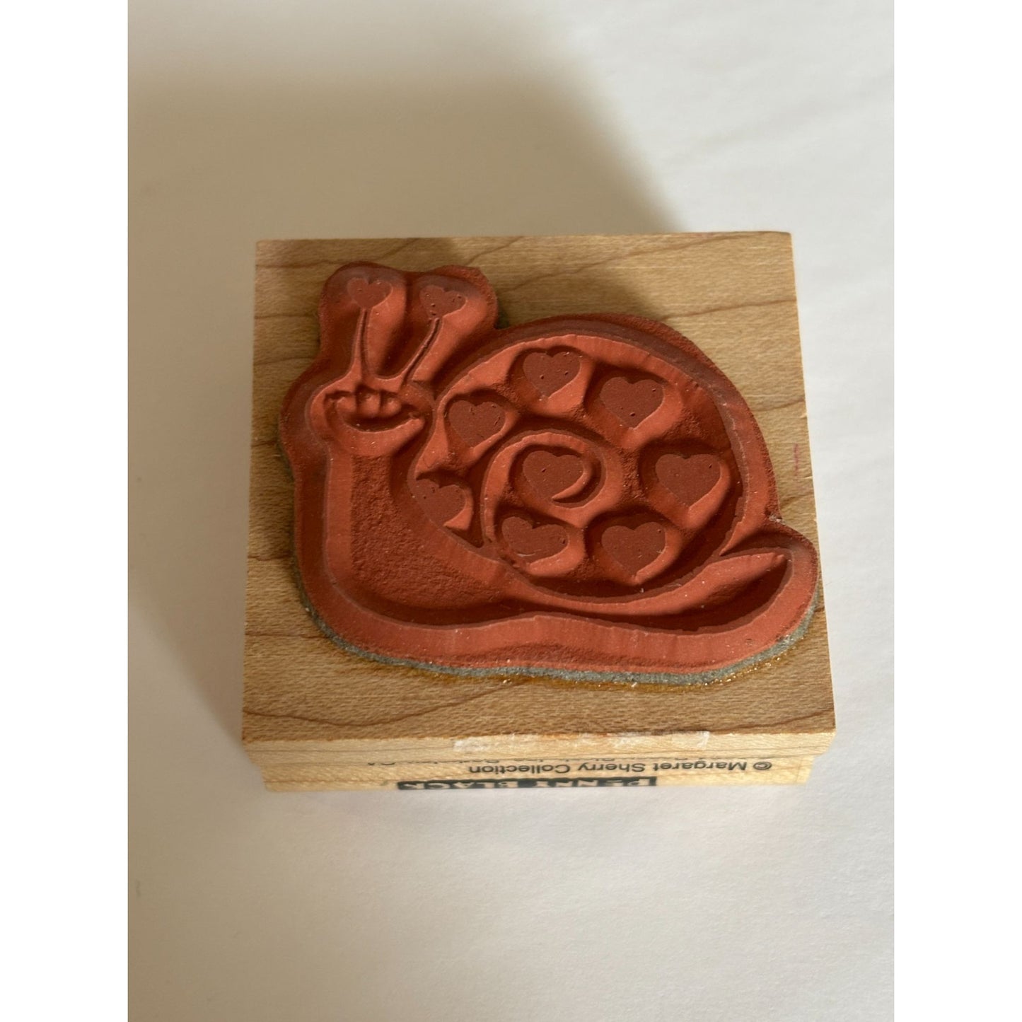 Penny Black Wood Mounted Rubber Stamp Heart Snail Smile Card Making Love 3099F