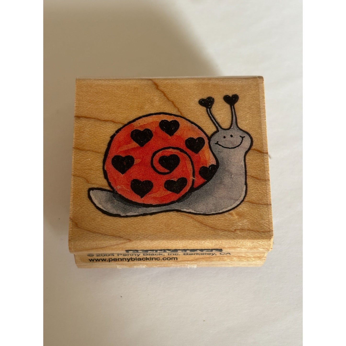 Penny Black Wood Mounted Rubber Stamp Heart Snail Smile Card Making Love 3099F