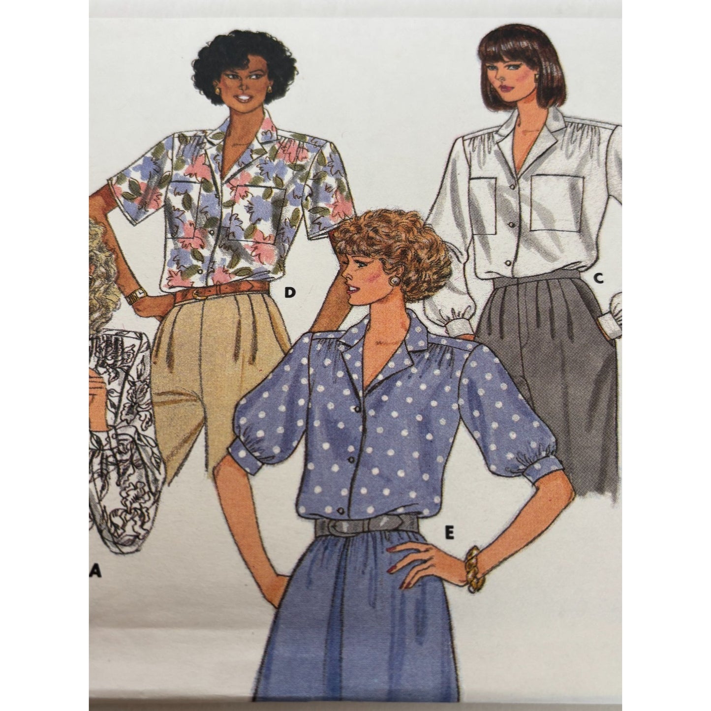 Butterick Sewing Pattern 4032 Misses Loose Fitting Blouses Sizes 14-18 1980s UC