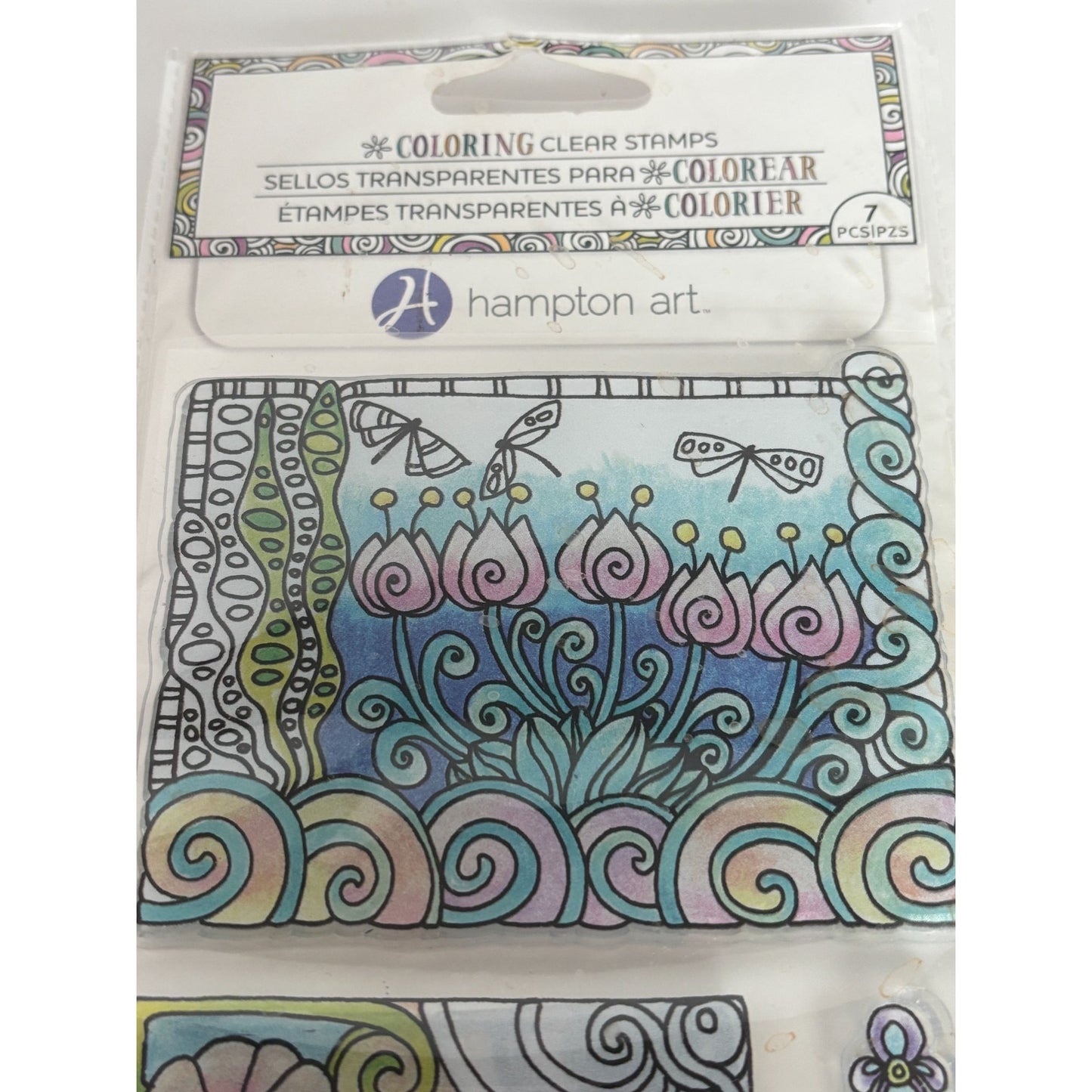 Hampton Art Coloring Clear Stamps Life with You is Good Flowers Card Making 7 pc