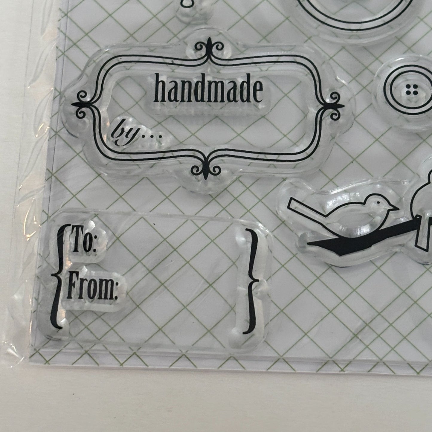 Jillibean Soup Clear Stamps Handmade By Gift Tag Words Butterfly Birdcage Button Bird Words
