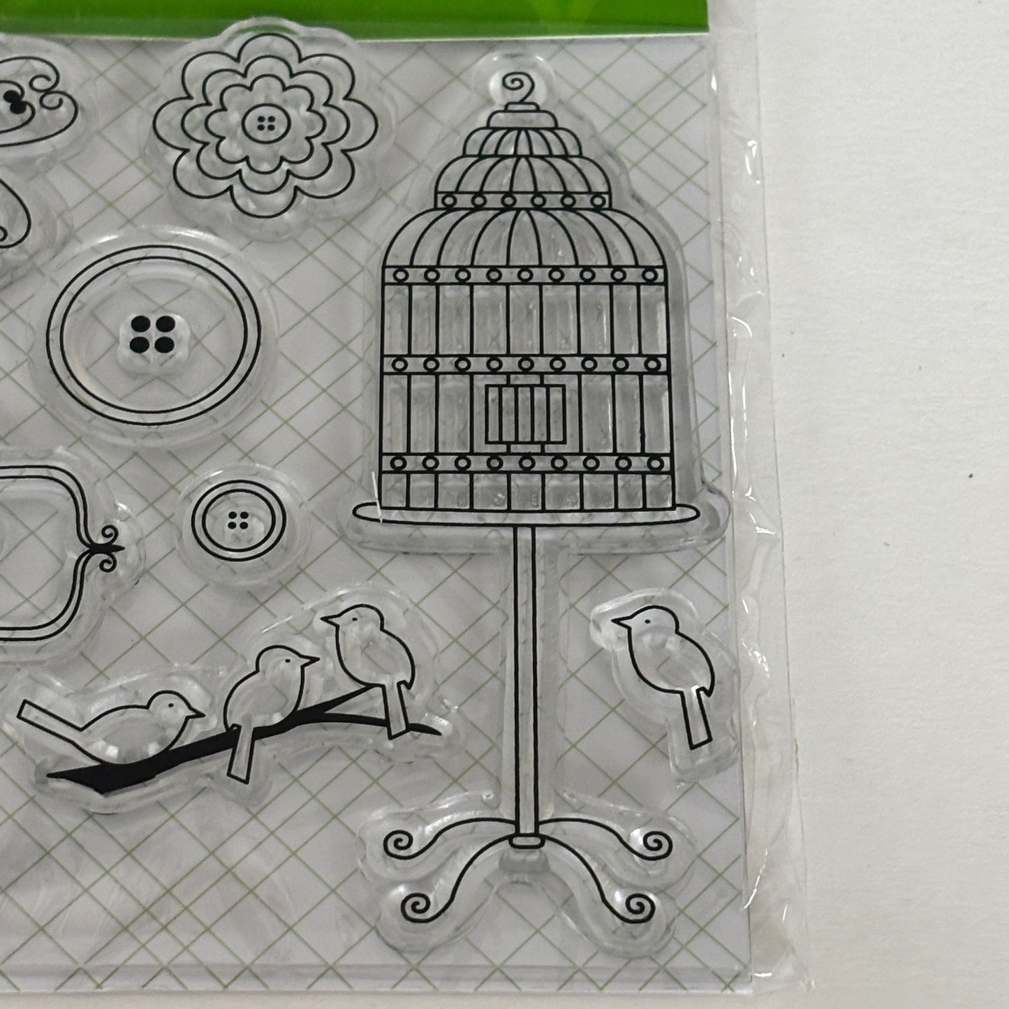 Jillibean Soup Clear Stamps Handmade By Gift Tag Words Butterfly Birdcage Button Bird Words