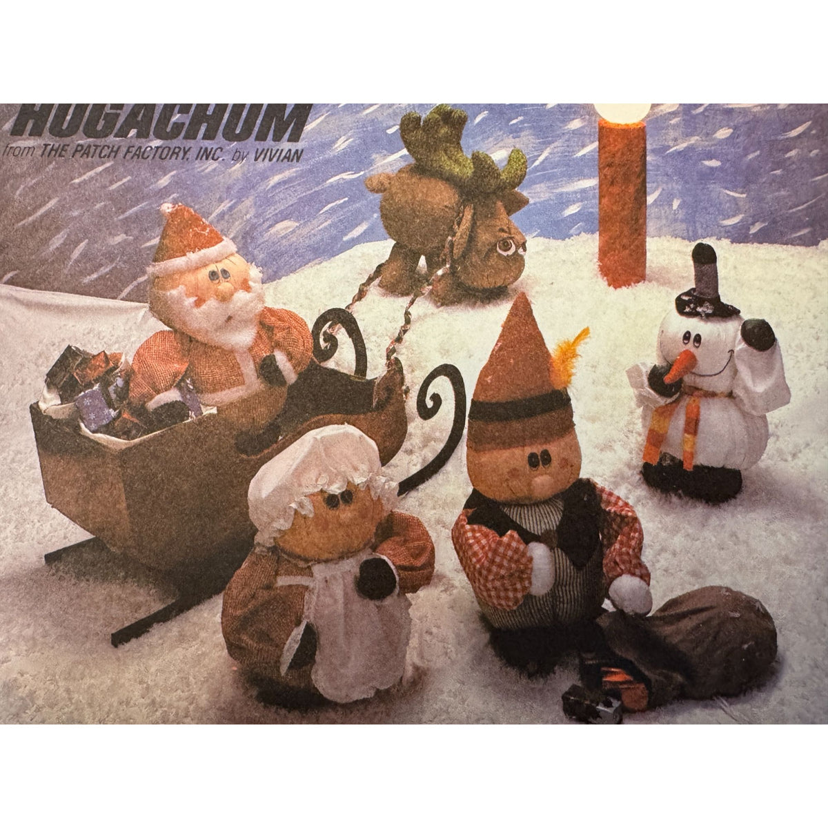 McCalls Sewing Pattern 8134 Santa Mrs Claus Elf Snowman Reindeer 80s Hugachum Uncut
