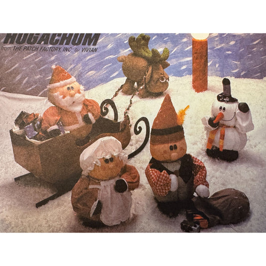 McCalls Sewing Pattern 8134 Santa Mrs Claus Elf Snowman Reindeer 80s Hugachum Uncut