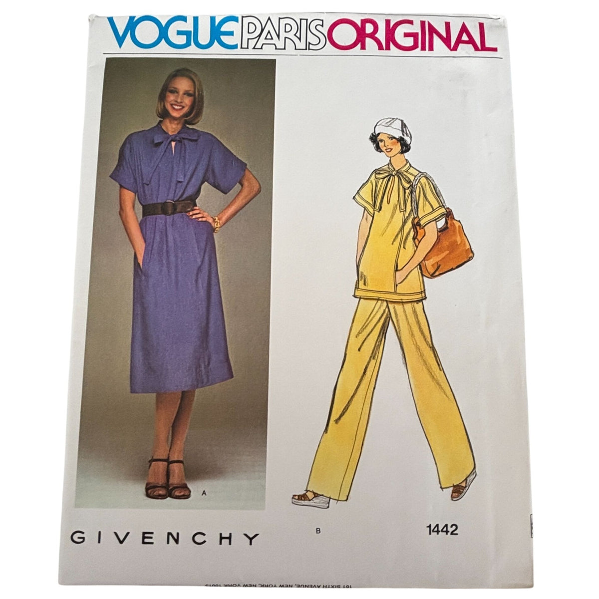 Vogue Sewing Pattern 1442 Paris Original Givenchy 1970s Dress Tunic Pants 10 UC