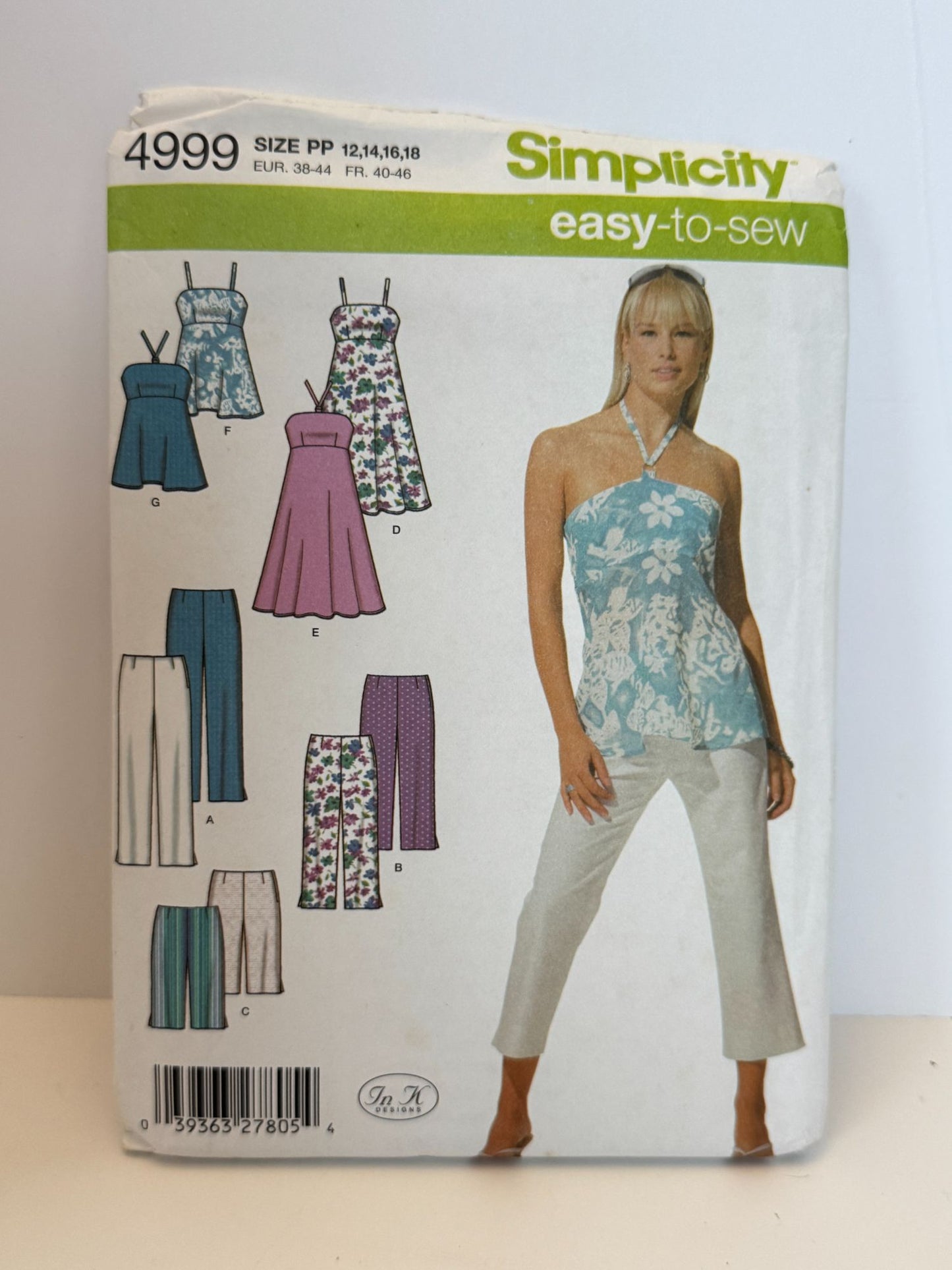 Simplicity Sewing Pattern 4999 Easy to Sew Pants Shorts Dress Top Outfit 12-18