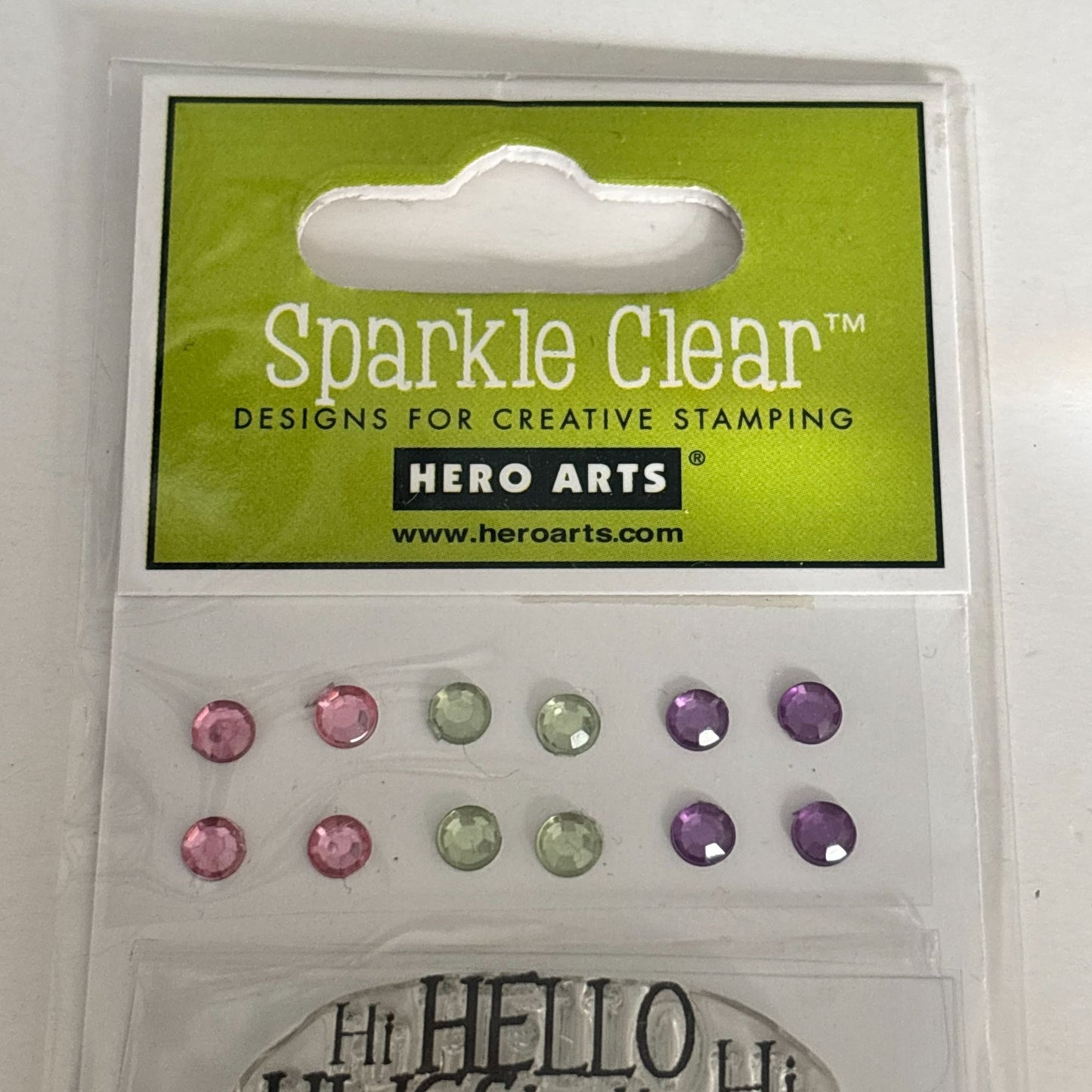 Hero Arts Sparkle Clear Hello Tree Stamps With Gem Embellishments For Scrapbooking & Cardmaking Photopolymer