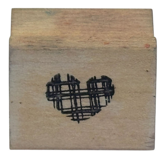 Great Impressions Rubber Stamp Plaid Heart Small Love Card Making Valentines Day