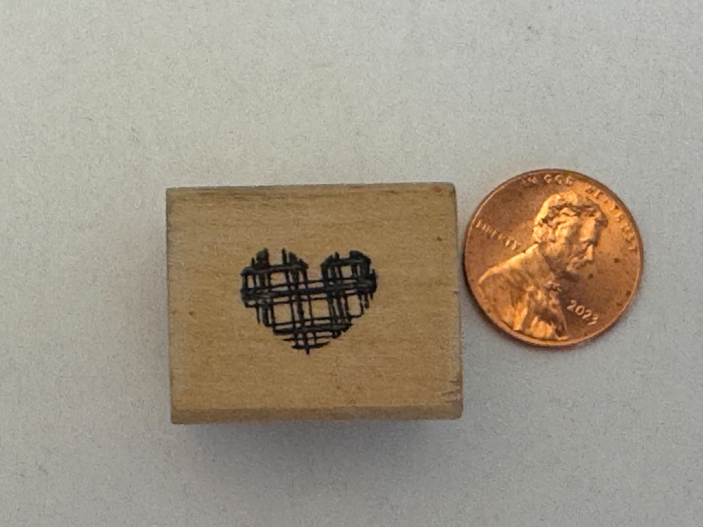 Great Impressions Rubber Stamp Plaid Heart Small Love Card Making Valentines Day