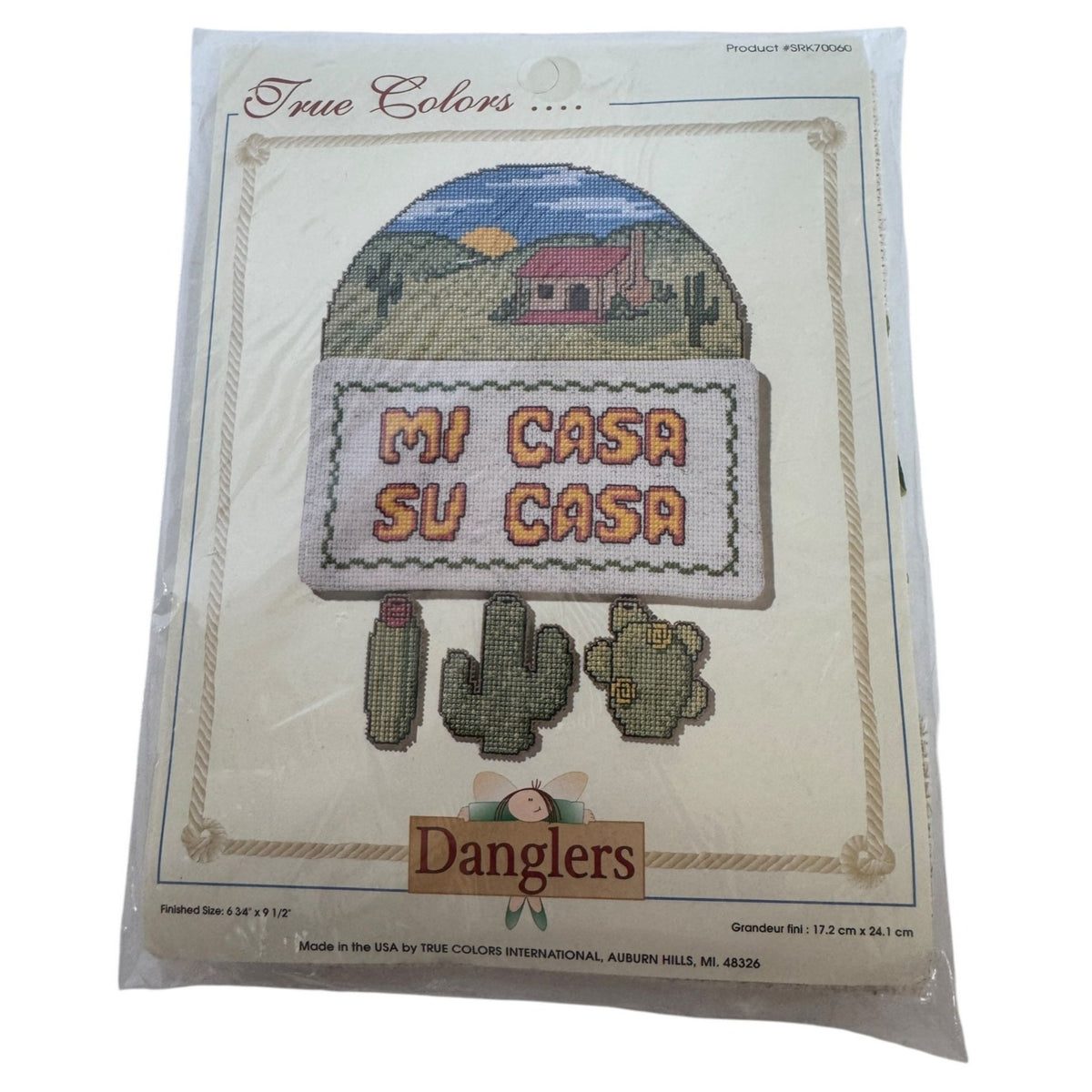 Danglers Cross Stitch Kit Mi Casa Su Casa Southwest Pattern Cactus True Colors