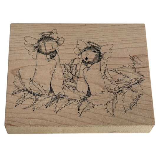 Stampa Rosa House Mouse Rubber Stamp Angel Delights Christmas Pageant Holiday