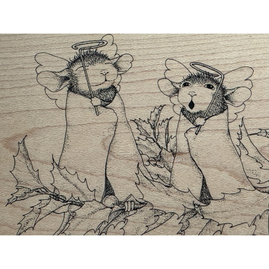 Stampa Rosa House Mouse Rubber Stamp Angel Delights Christmas Pageant Holiday