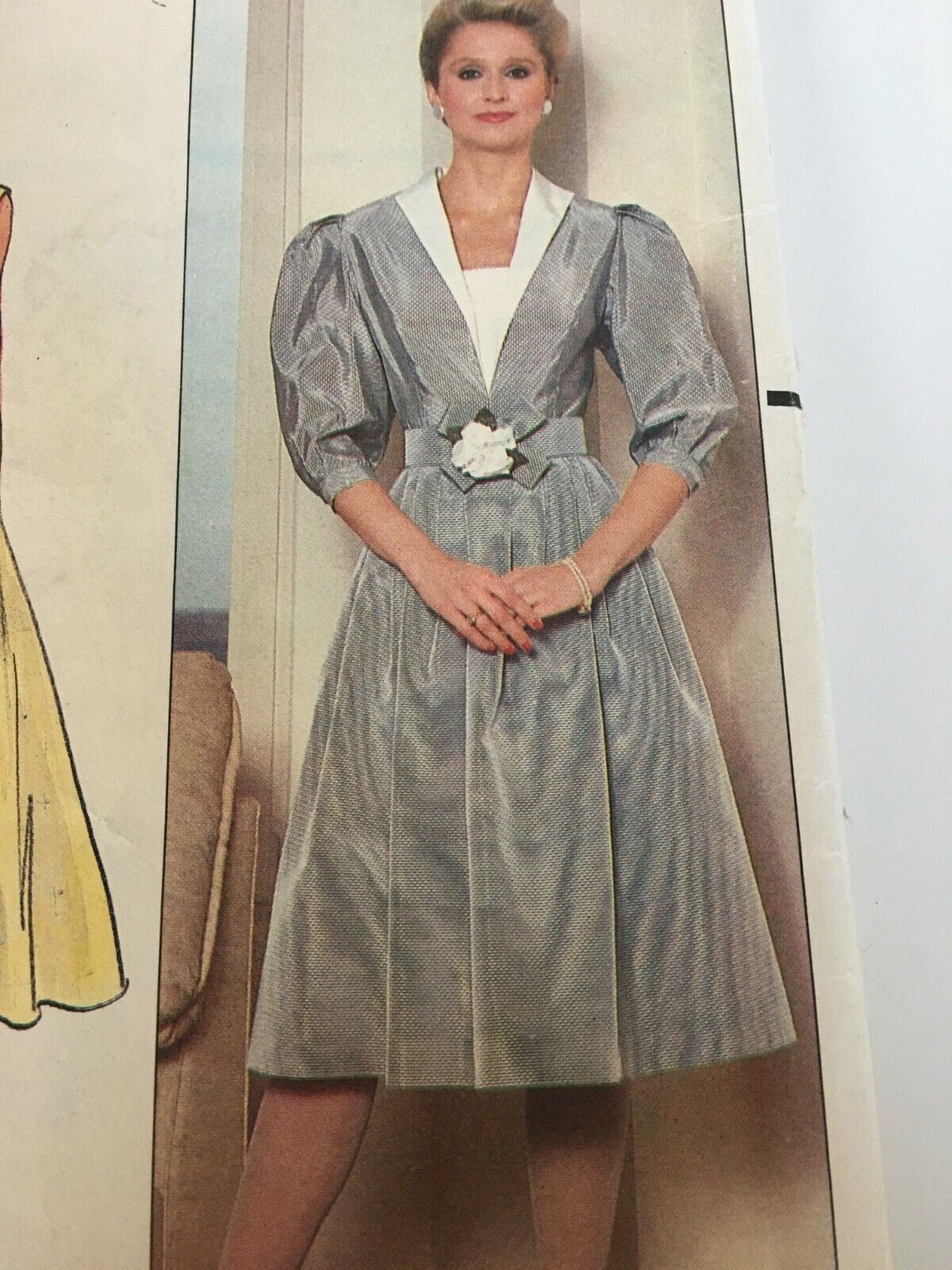 Butterick Sewing Pattern 4834 Flared Dress Career 14 Retro 1980s Vintage Uncut