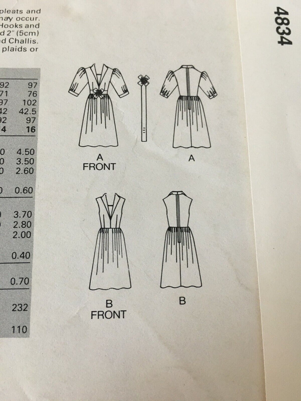 Butterick Sewing Pattern 4834 Flared Dress Career 14 Retro 1980s Vintage Uncut