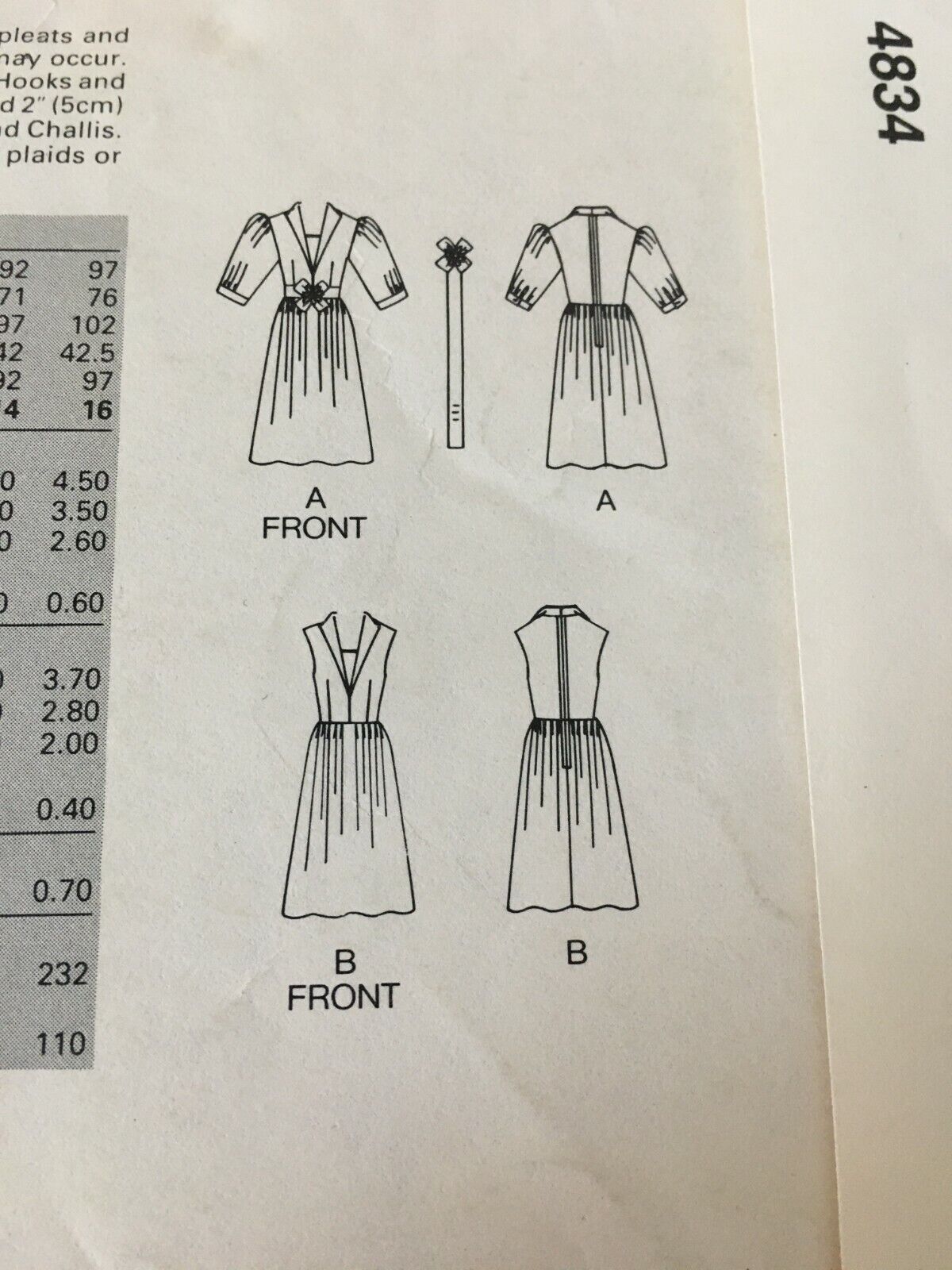 Butterick Sewing Pattern 4834 Flared Dress Career 14 Retro 1980s Vintage Uncut