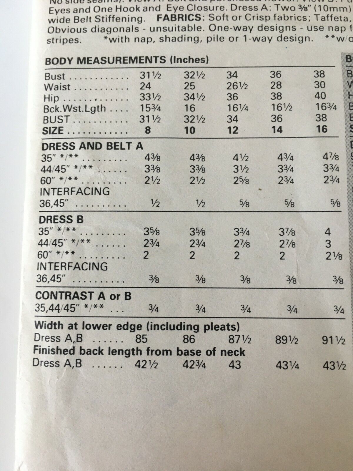 Butterick Sewing Pattern 4834 Flared Dress Career 14 Retro 1980s Vintage Uncut