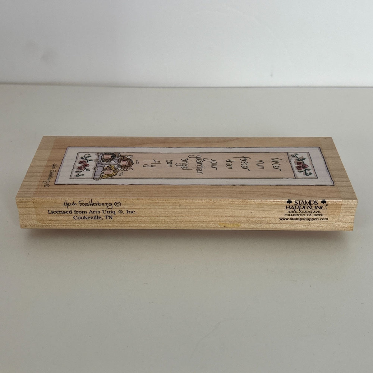 Stamps Happen Rubber Stamp Funny Never Run Faster Than Your Guardian Angel Words