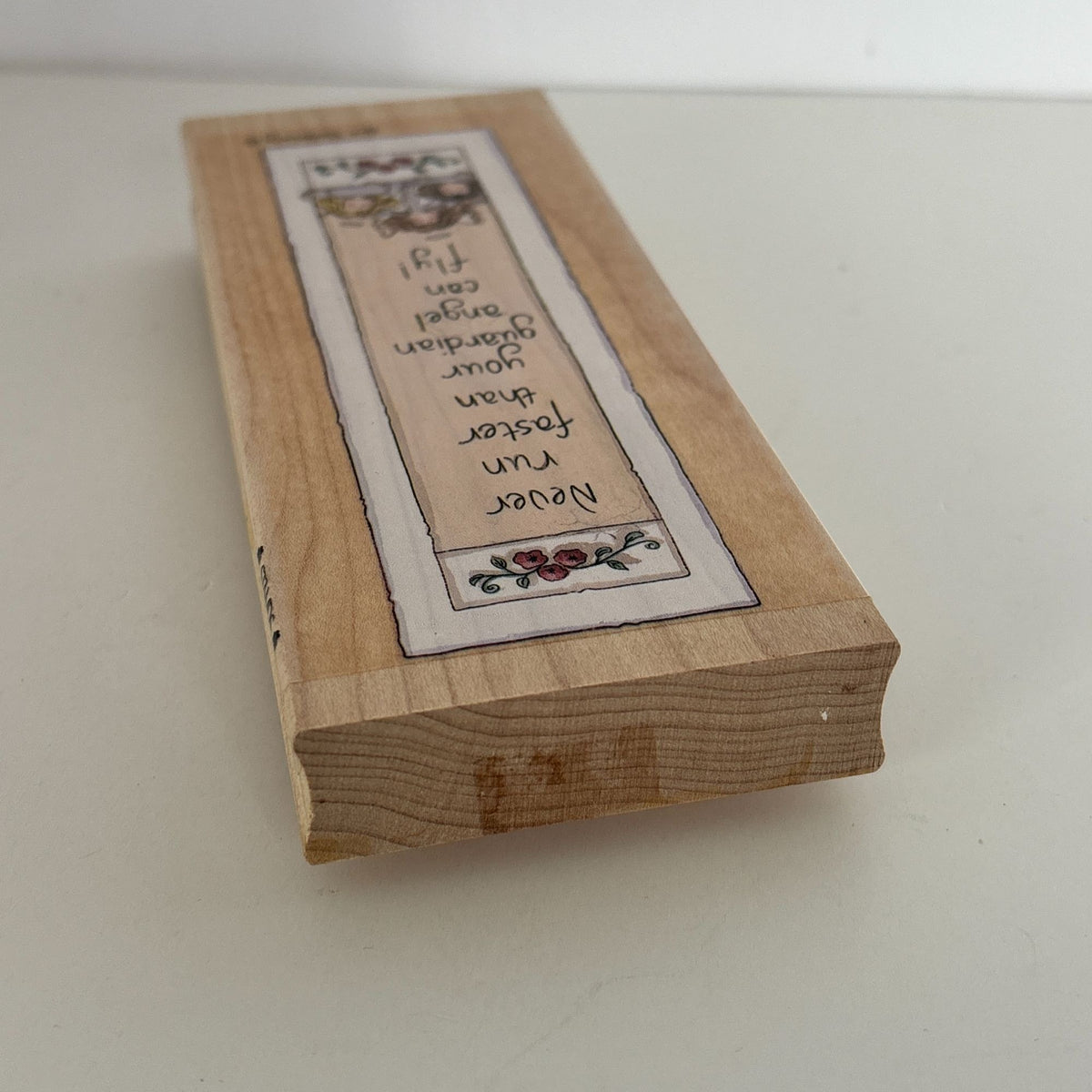 Stamps Happen Rubber Stamp Funny Never Run Faster Than Your Guardian Angel Words