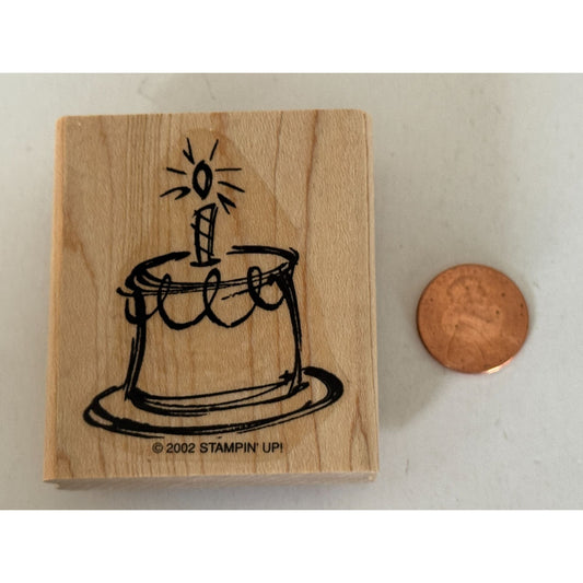 Stampin Up Rubber Stamp Birthday Cake Candle Craft Card Making