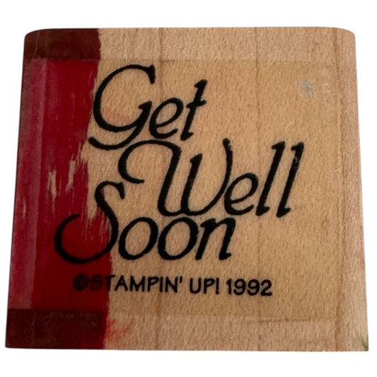 Stampin Up Rubber Stamp Get Well Soon Card Making Words Support Friend
