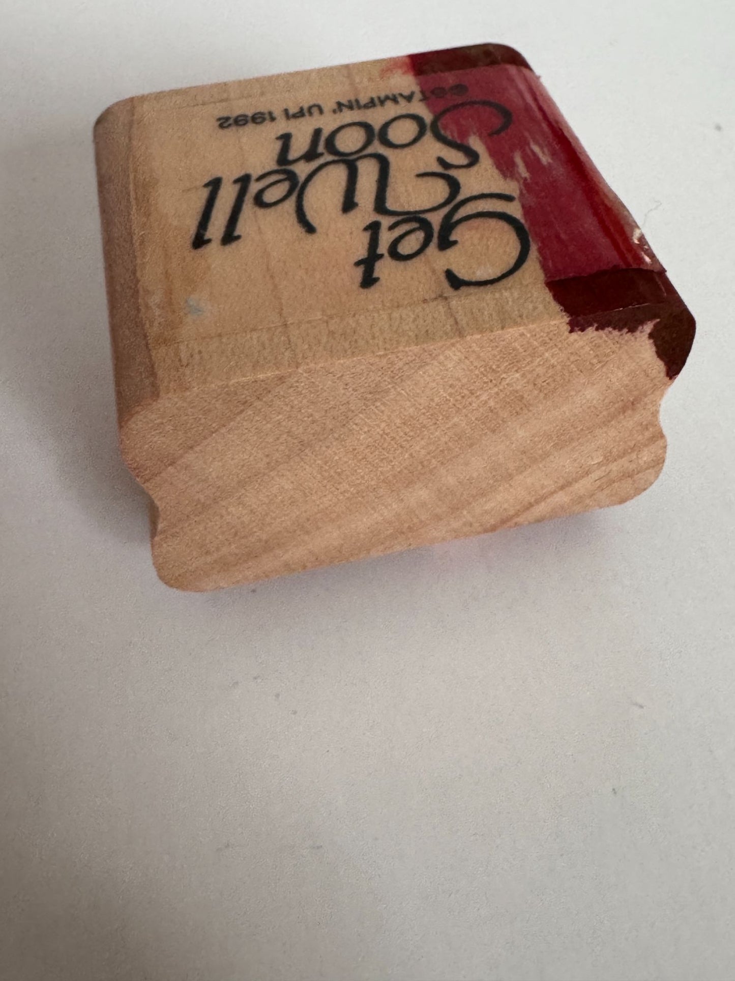 Stampin Up Rubber Stamp Get Well Soon Card Making Words Support Friend