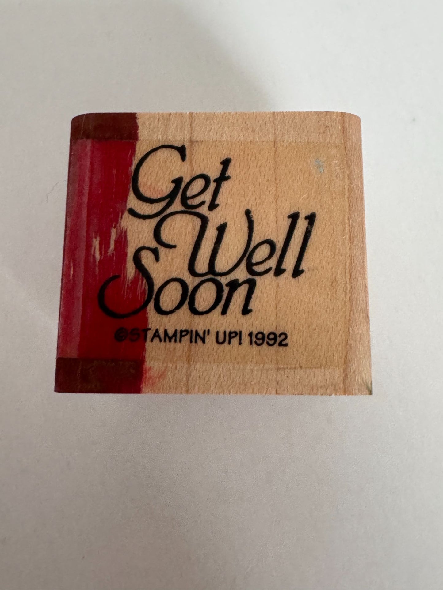Stampin Up Rubber Stamp Get Well Soon Card Making Words Support Friend