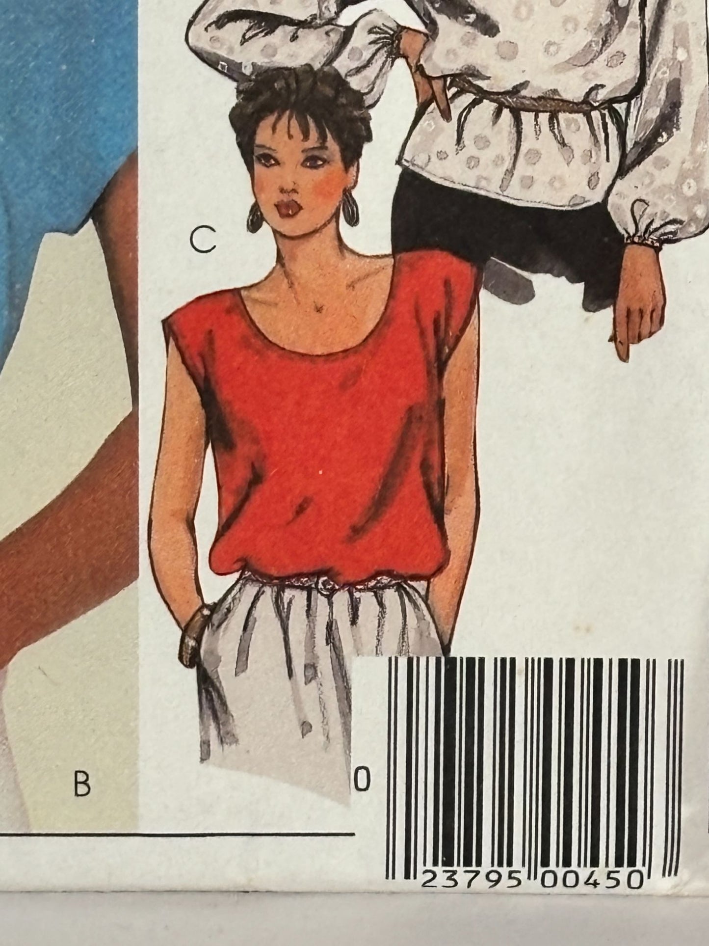 McCalls Sewing Pattern 9507 Pullover Top Shirt Blouse Easy 1980s 14 16 Uncut