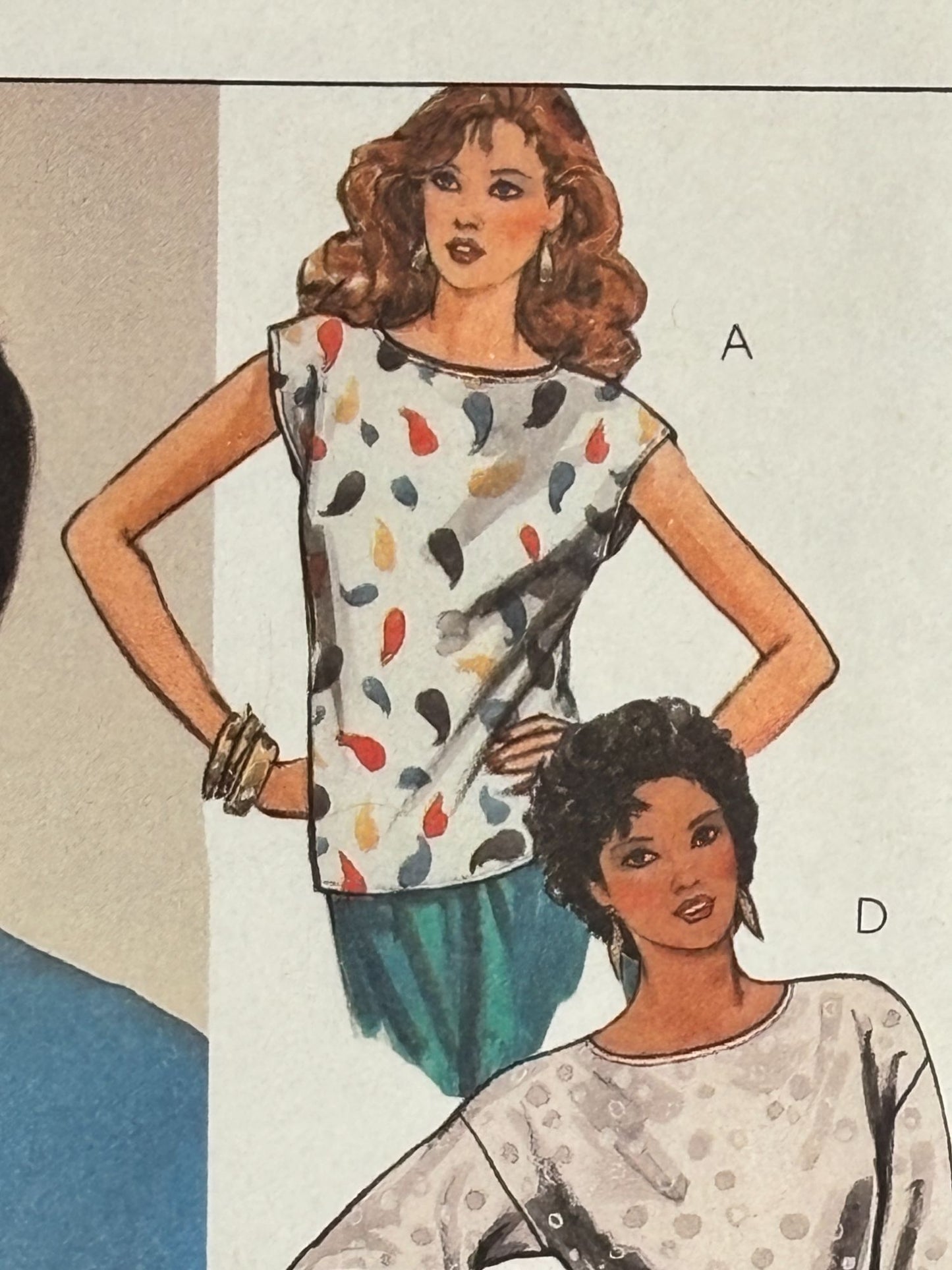 McCalls Sewing Pattern 9507 Pullover Top Shirt Blouse Easy 1980s 14 16 Uncut