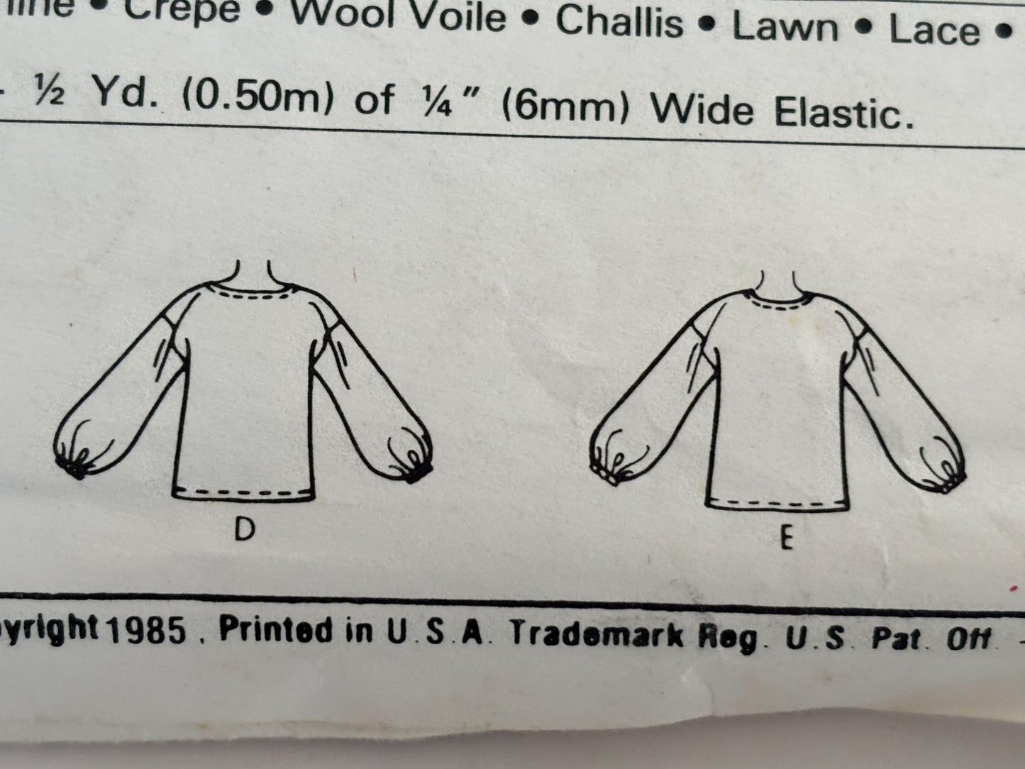 McCalls Sewing Pattern 9507 Pullover Top Shirt Blouse Easy 1980s 14 16 Uncut