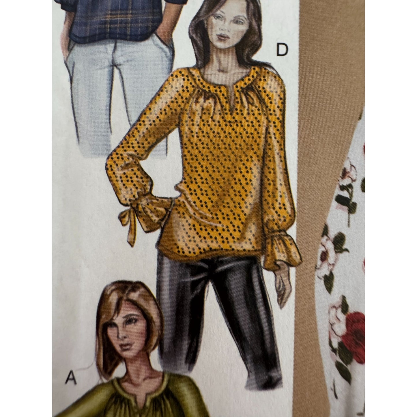 Butterick B6632 Boho Peasant Blouse Sewing Pattern Uncut Tunic Raglan Sleeve Top 14-22