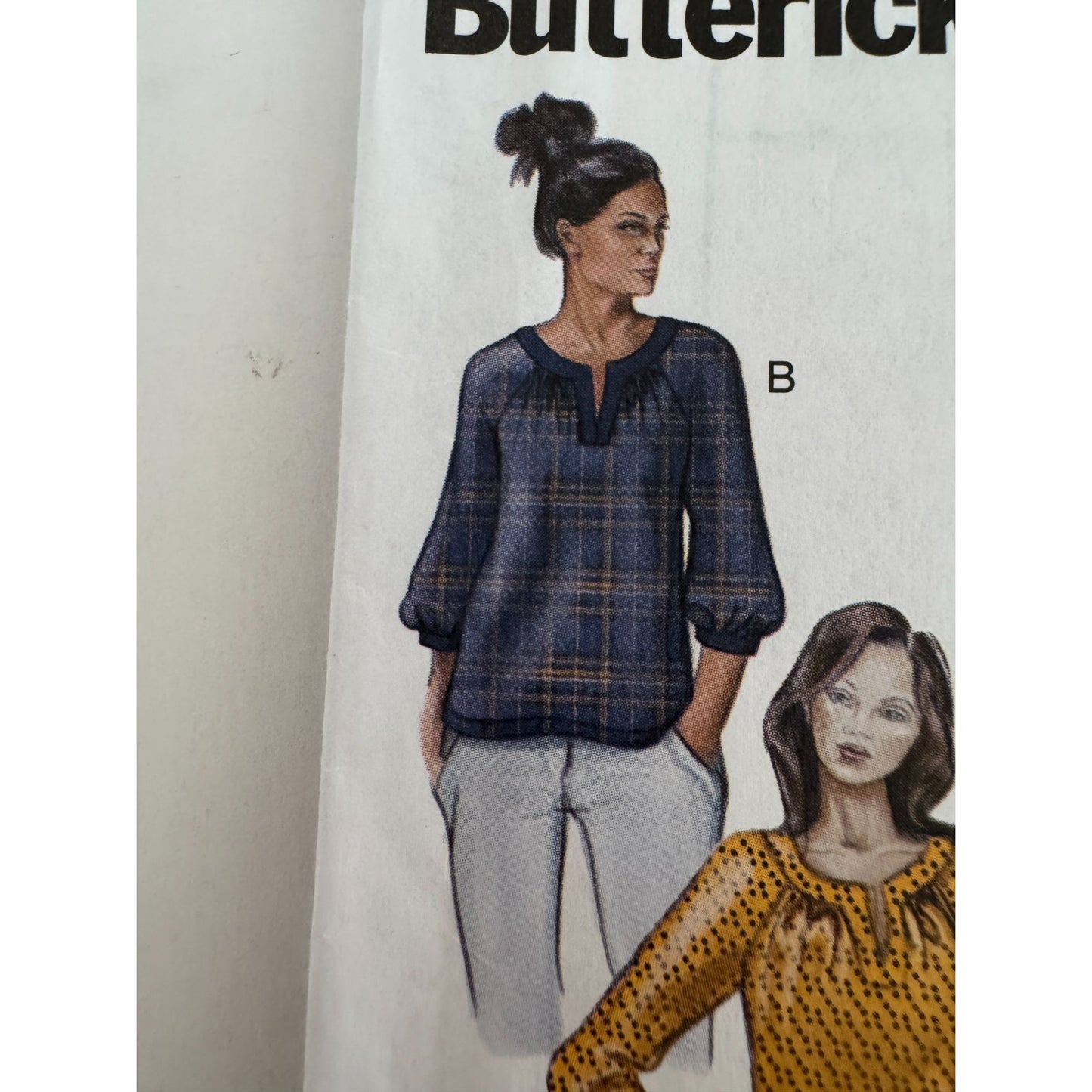 Butterick B6632 Boho Peasant Blouse Sewing Pattern Uncut Tunic Raglan Sleeve Top 14-22