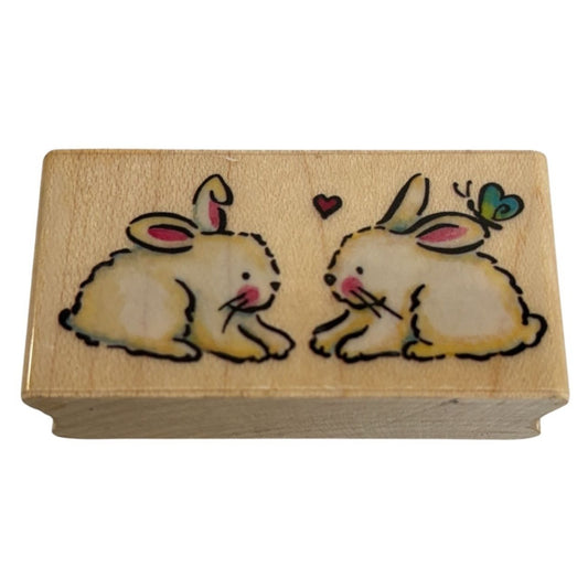 Delta Rubber Stamp Bunny Luv Animals Love Couple Spring Anniversary Card Making